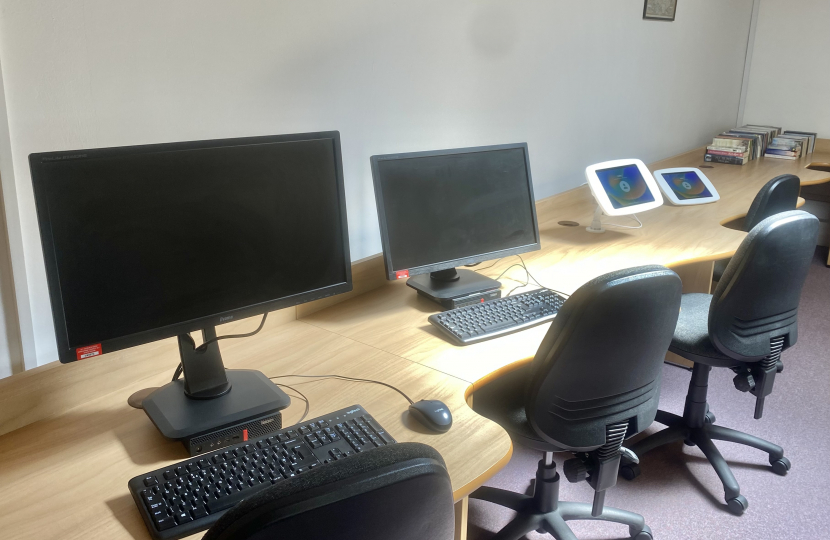 Computers and iPads for use at Chirk Library