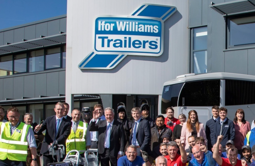 Mr Baynes and the Secretary of State at the Ifor Williams site