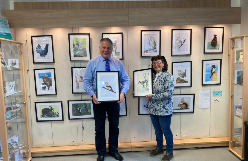 Simon Baynes MP and Trish Sheil at Chirk Library