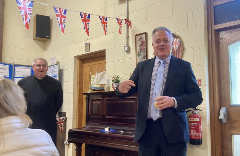 Simon Baynes MP at a Coronation Celebration service at St Mary's Church in Chirk