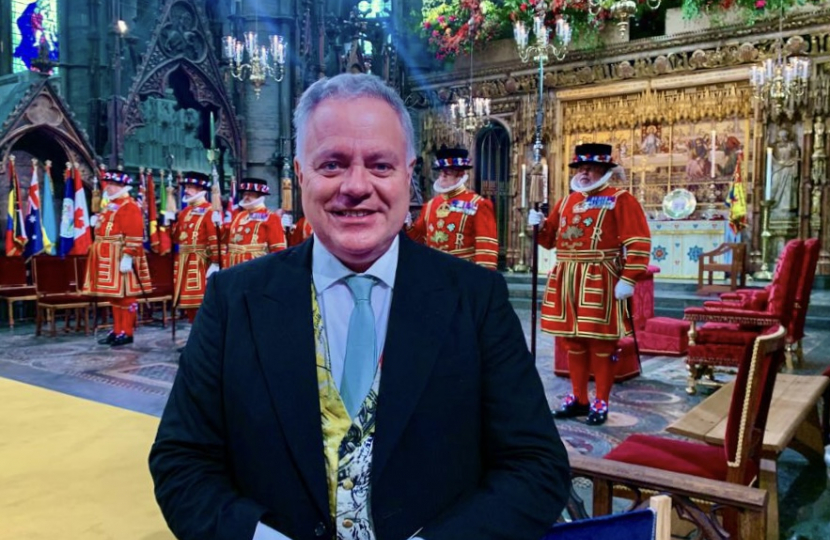 Simon Baynes MP at the Coronation of Their Majesties King Charles III and Queen Camilla at Westminster Abbey on Saturday 6th May