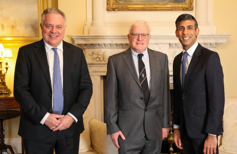 Simon Baynes MP with Brian Colley and the Prime Minister at No10 Downing Street