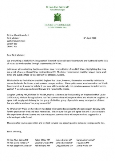 Welsh MPs Letter