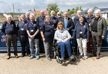 Simon Baynes MP with members, volunteers and users of the Vale of Llangollen Canal Boat Trust. 