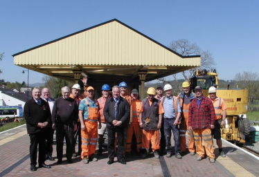 Simon Baynes MP with the team at Corwen Station