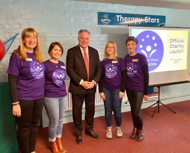 imon Baynes MP with (from left to right) Deb Whalley, Suzie Allcock, Sian Boffey and Helen Hutcheson